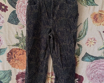 thrifted Ralph Lauren RRL Paisley Corduroy Pants | boho core | hippie core | fall and winter corduroy