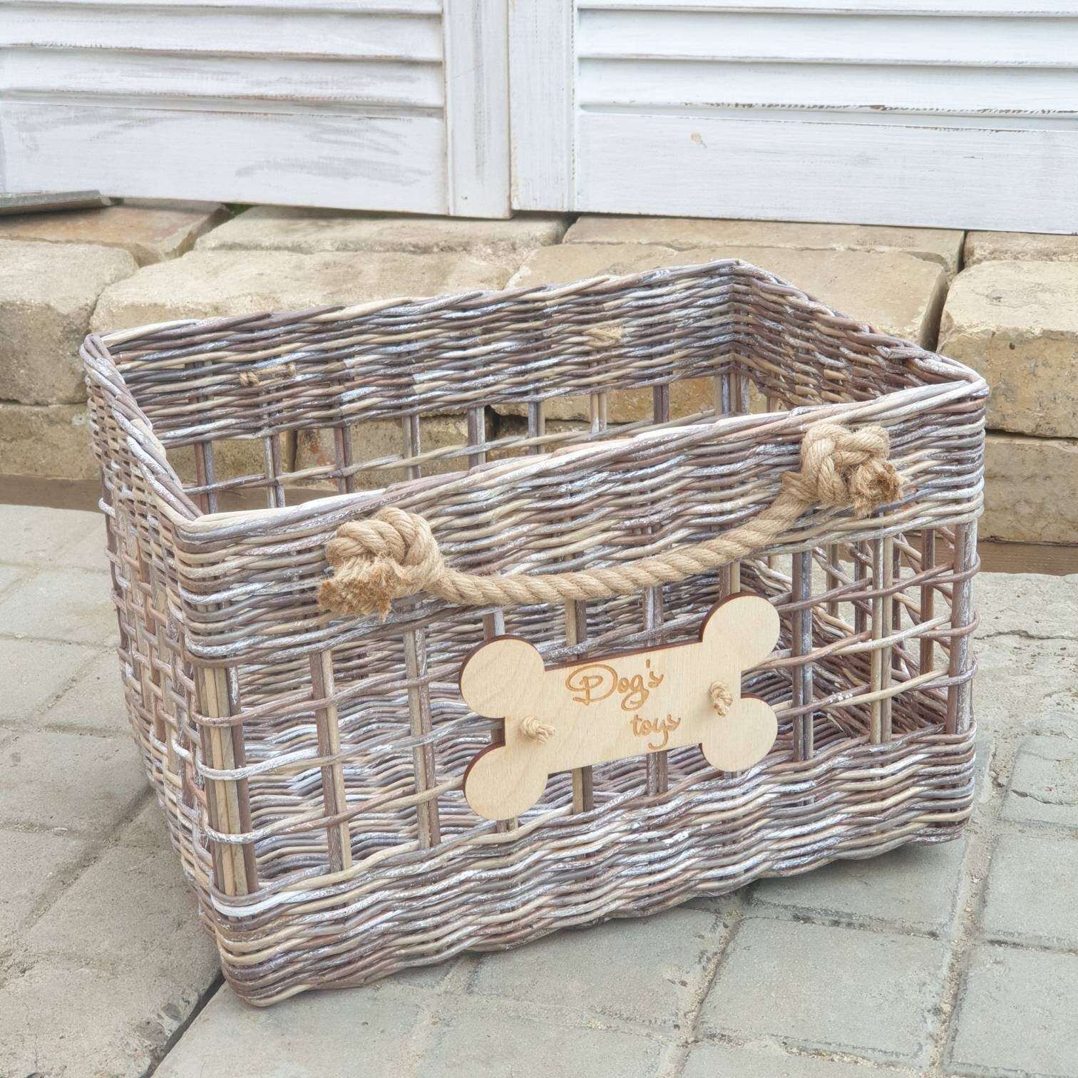 Dog toy basket box personalised storage pet toy storage Etsy