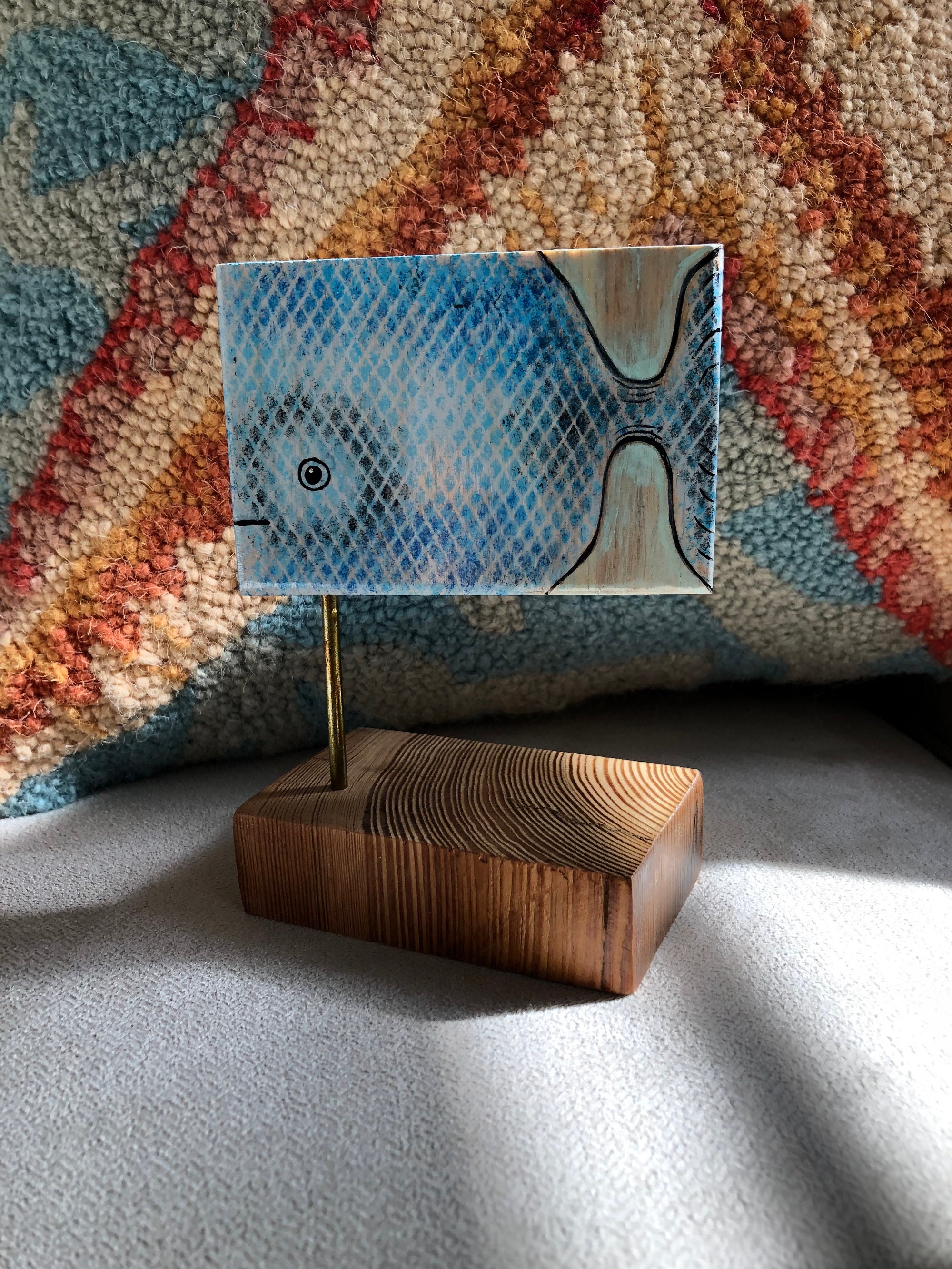 Wooden Fish Art Coastal art Colorful fish sculptures Etsy