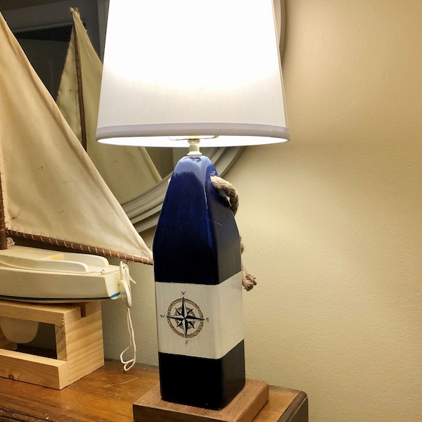 Buoy Lamp, Coastal Lighting, Compass Buoy Lamp, Light Fixture, Nautical Decorating