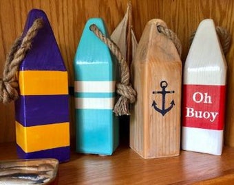 Handmade Buoy, Nautical Decor, Fisherman gift, Christmas gift, Beach House Accessory, Purple and Gold