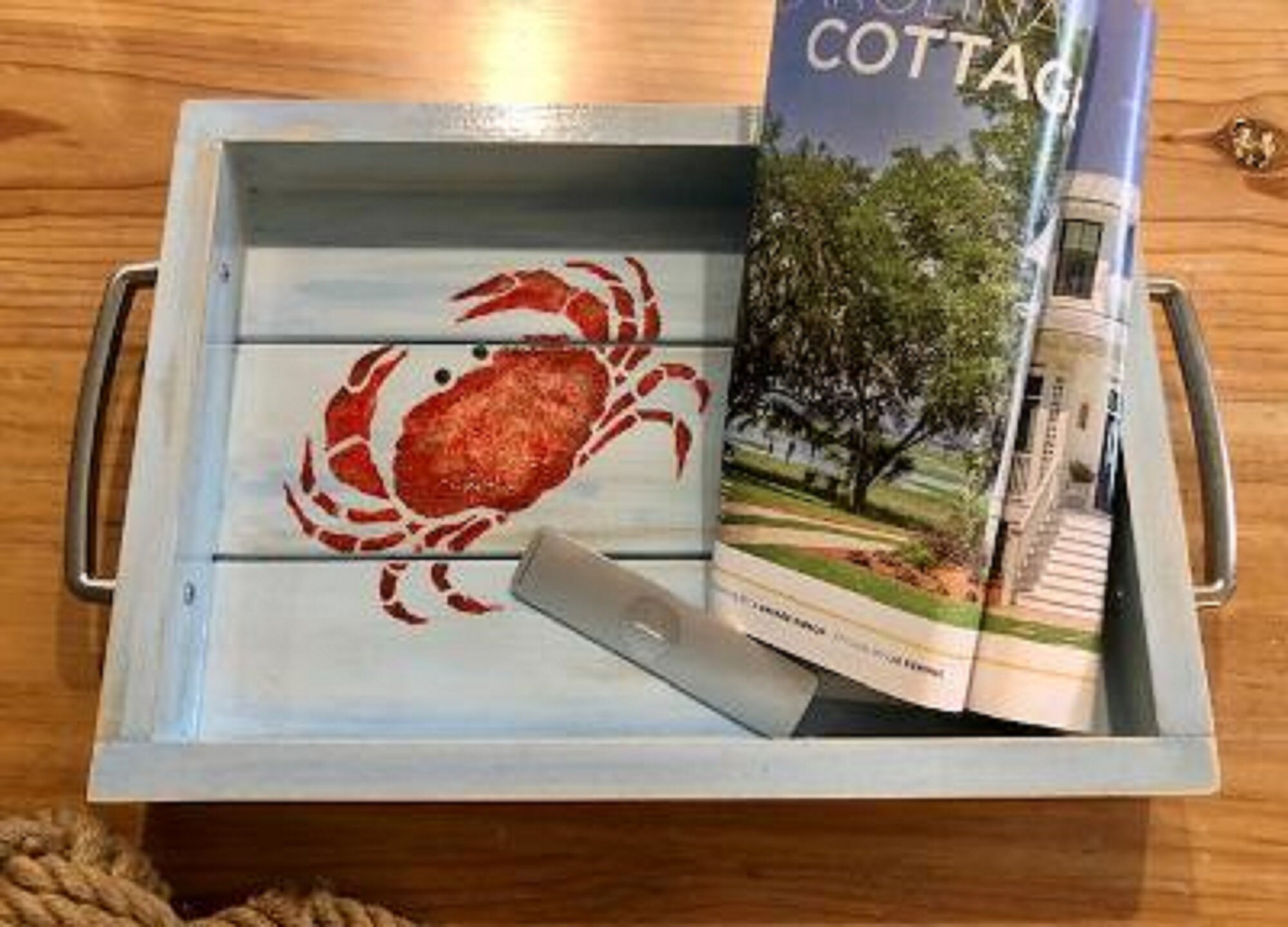 Nautical Serving Tray Crab Tray Coastal Decor Beach House Etsy Australia