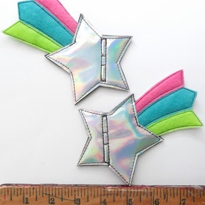 silver holographic pink blue lime green shooting star shoe lace  roller skate accessories