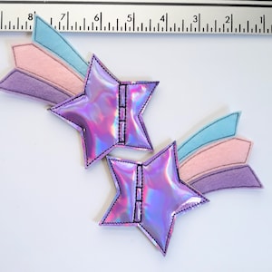 paarse holografische ster blauwe lavendel roze staart schieten ster schoen lace roller skate accessoires