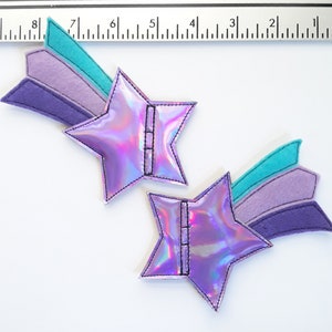 purple holographic star blue lavender dark purple tail shooting star shoe lace  roller skate accessories