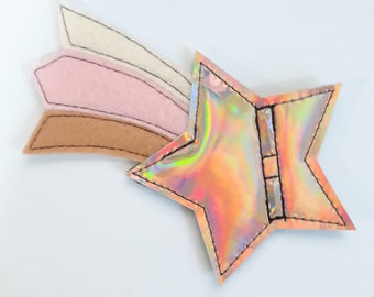 roségoldener Stern, cremeweiß, hellrosa, tan neapolitanischer Schwanz Shooting Star Schuh Spitze Rollschuh Accessoires (2 paar)