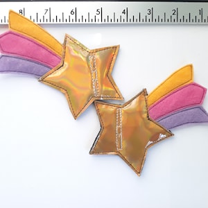 gold holographic yellow pink lavender shooting star shoe lace  roller skate accessories (pair of 2)