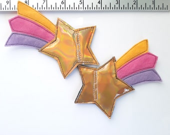 gold holographic gelb rosa Lavendel Shooting Star Schuh Spitze Rollschuhe Accessoires (2 paar)
