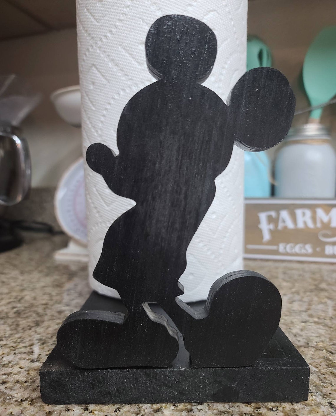 Mickey mouse inspired paper towel holder. Made to order Etsy