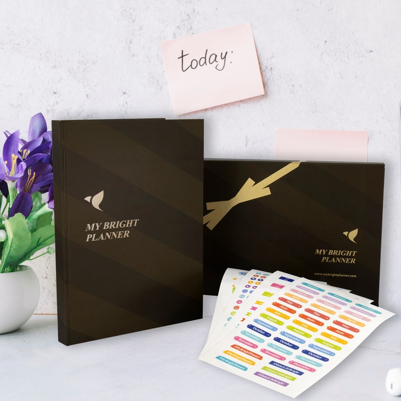 MYBRIGHT PLANNER Gift Box Set brown Undated Planner 12 Etsy