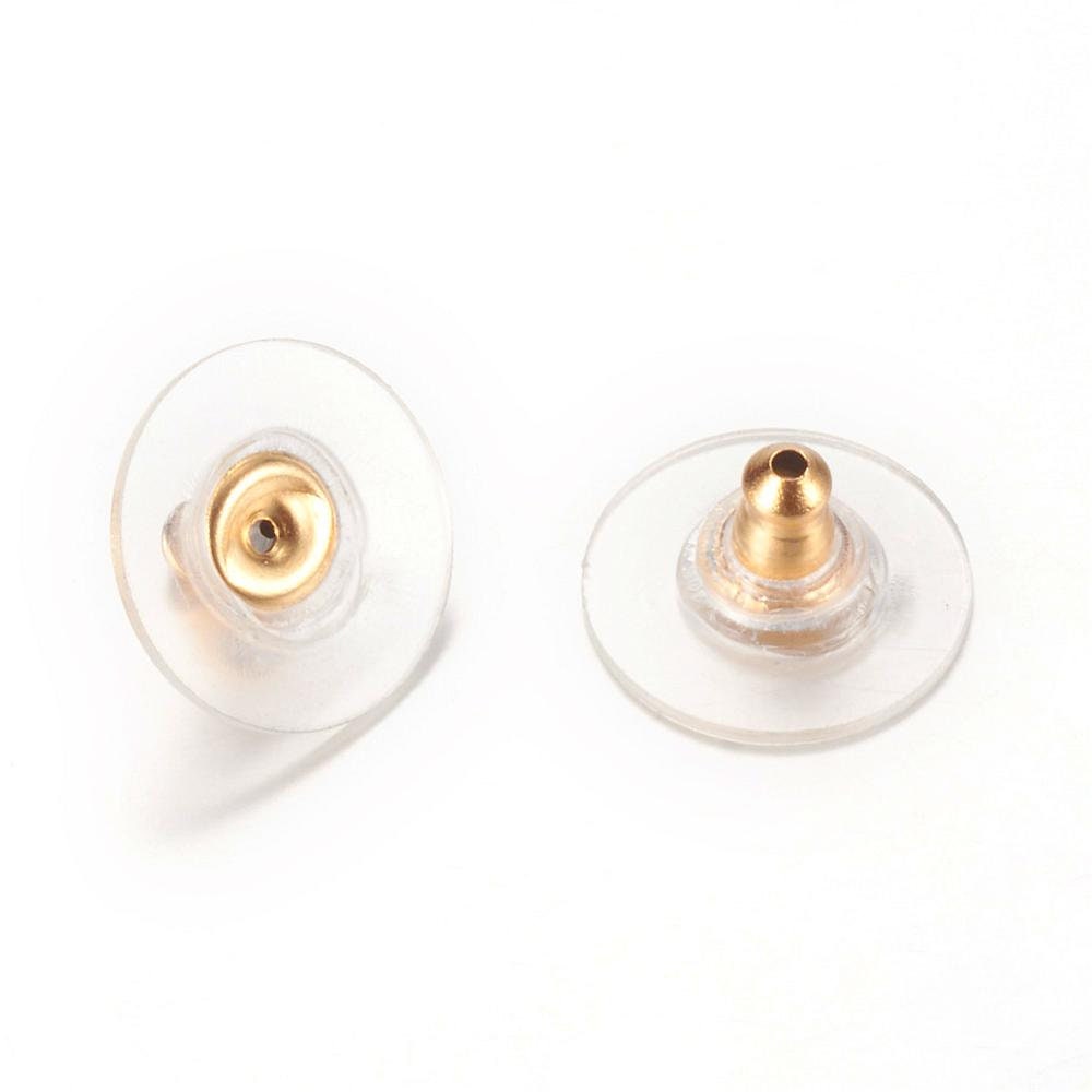 Surgical Stainless Steel Earring Backs Plastic Comfort Disc (10-Pcs)