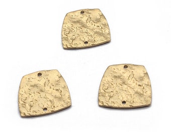 4pcs trapezium brass charm connectors