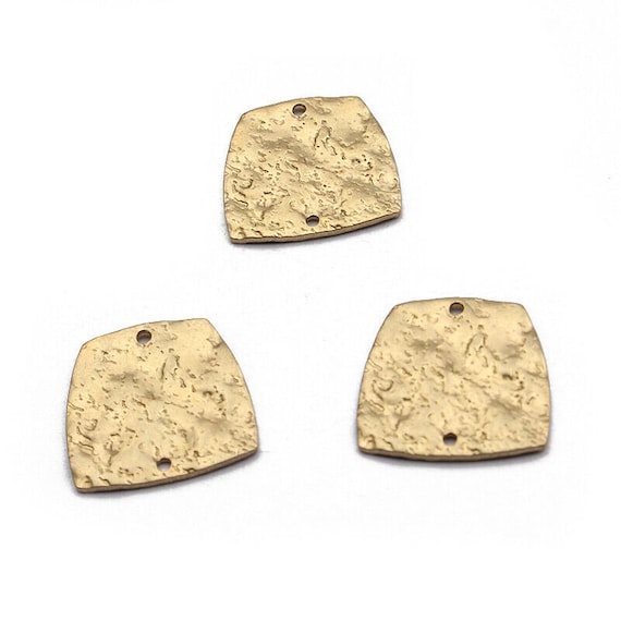 4pcs trapezium brass charm connectors