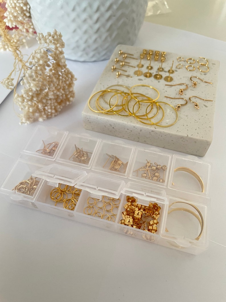 DIY Earring Making Kit: 18K Gold Plated Stainless Steel Findings image 5