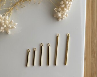 Gold bar charm | Stainless steel gold bar for earring making | 10pcs