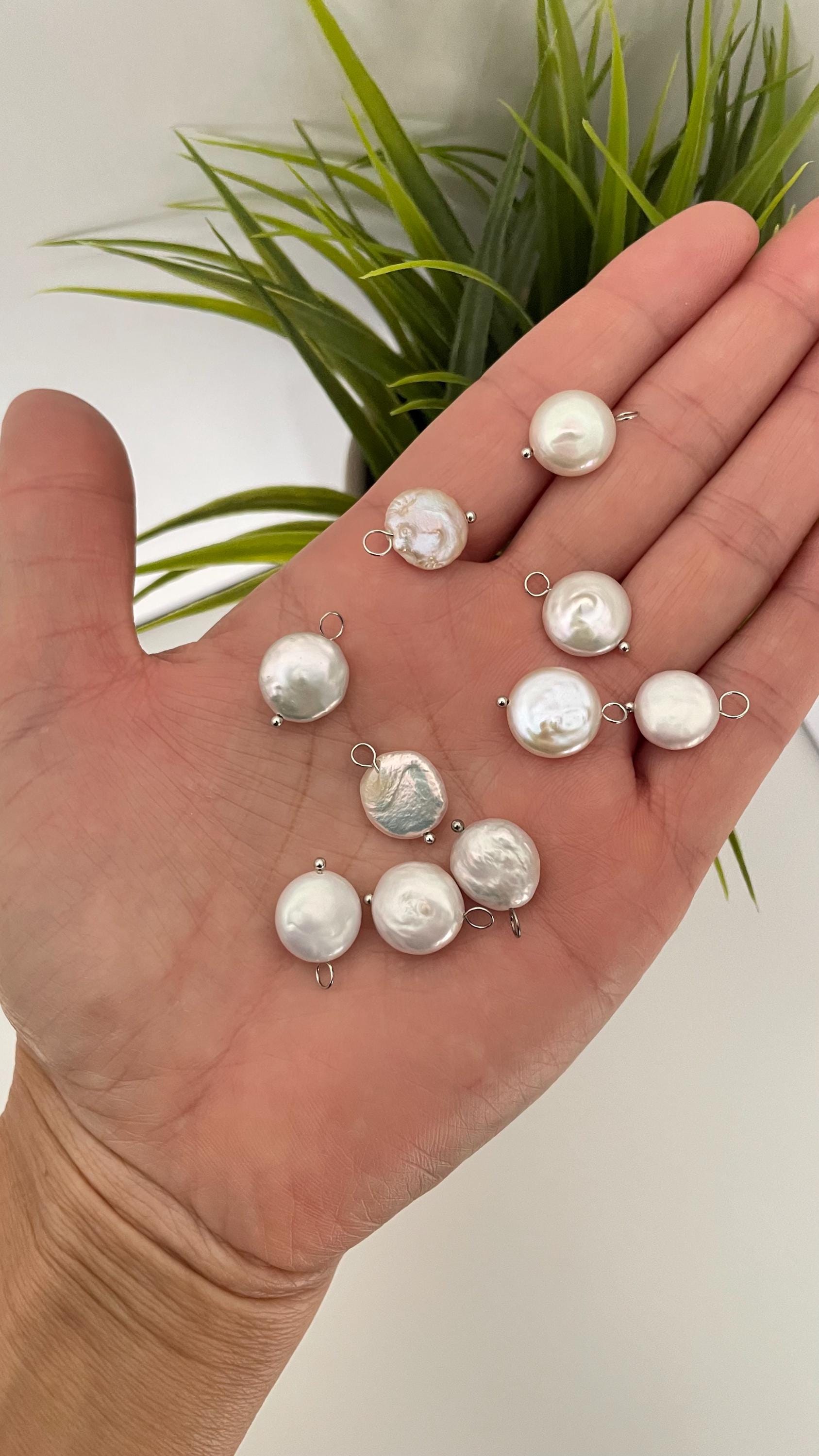 10 Ciondoli Con Perle D'acqua Dolce Naturali – PH PandaHall, Varie Forme, Filo Placcato Oro - 3