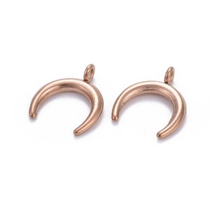 Rose gold moon charm | crescent moon | horn charm