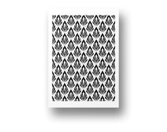 Polymer Clay Silk Screen | Art Deco Leaves