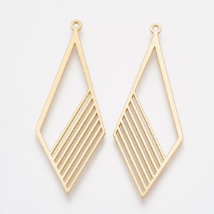 4pcs geo rhombus in matte light gold
