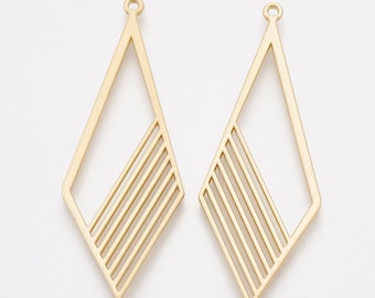 4pcs geo rhombus in matte light gold
