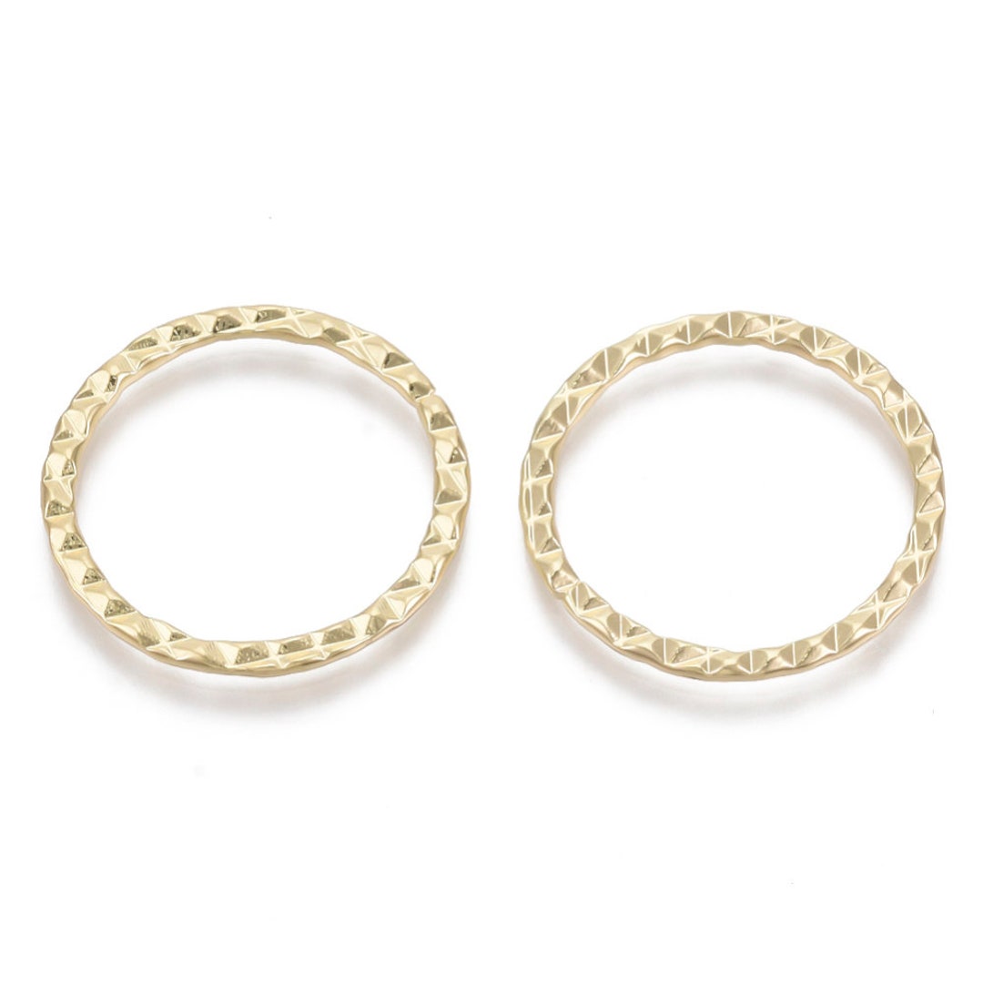 Textured Linking Rings in Light Gold Alloy - Etsy