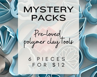 Mystery Packs | Pre-loved polymer clay tools | 6 pieces per pack | cutters, textures, moulds