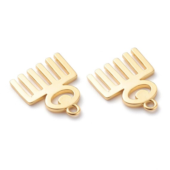Adinkra Symbol Duafe Gold Charm Real 18K Gold-plated Charm
