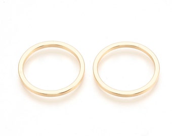 Gold ring | 18k gold plated 20mm linking ring for earring making | 10 pieces