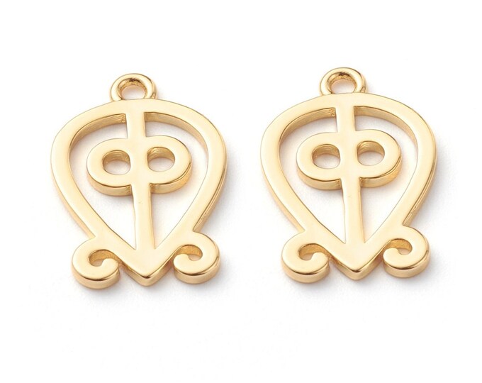 Adinkra Symbol Odo Nyera Fie Kwan | Gold Charm | Real 18K Gold-plated ...