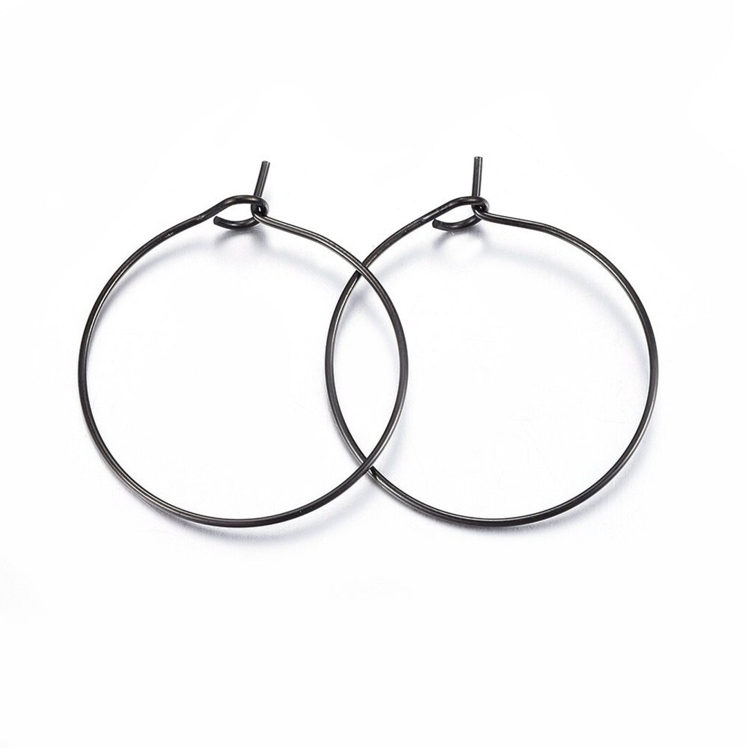 20pcs Black Stainless Steel Hoops Etsy Australia