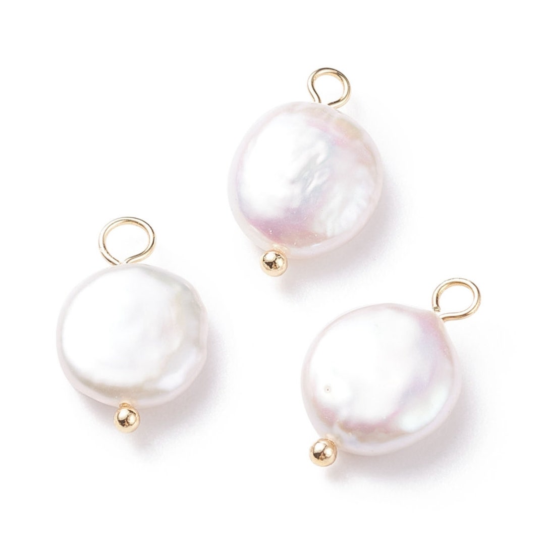 10 Ciondoli Con Perle D'acqua Dolce Naturali – PH PandaHall, Varie Forme, Filo Placcato Oro - 6