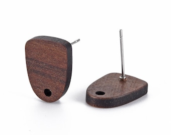 Wood earring stud | wooden stud for earing making | 4 pieces