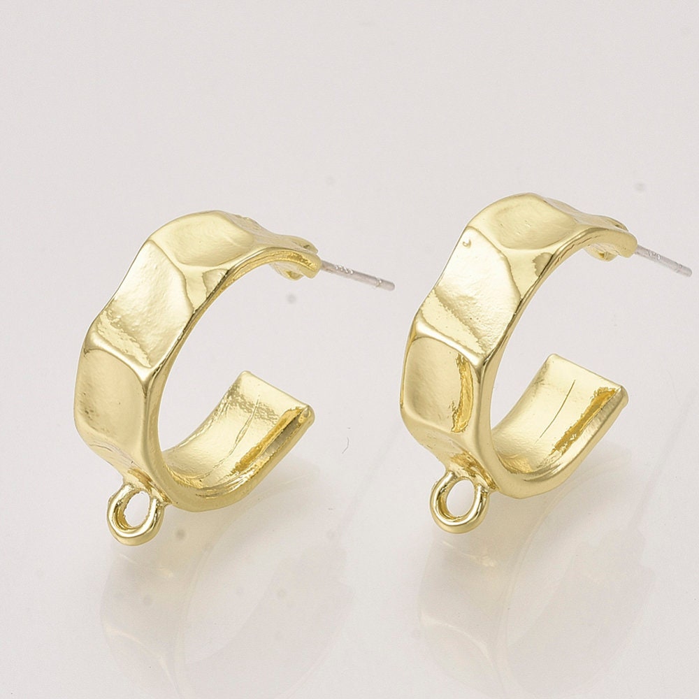 50pcs 18k Gold Plated Earring Hoops, 15/20/25/30/35/40/45/50mm