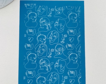Polymer Clay Silk Screen | Abstract Faces