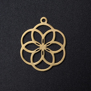 Gold-Mandala | Heiliger geometrischer Charme | Samen des Lebens | 2 Stück