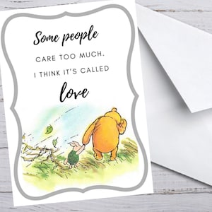 Classic Winnie the Pooh card, First Birthday Card, Baby Shower card, Classic Winnie The Pooh