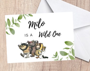 Where the Wild Things Are Birthday Card, Birthday card, First Birthday Card