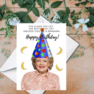 Rose The Golden Girls card, Golden Girls funny card,Rose funny quotes card, Funny Golden Girls Birthday card,Betty White card