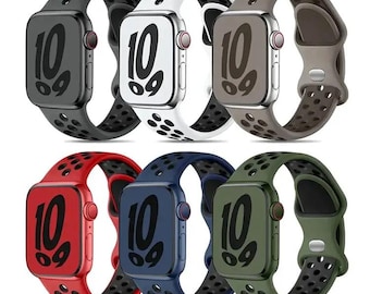 Correa deportiva de silicona para Apple Watch: transpirable, con cierre de hebilla.