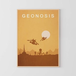 Geonosis paisaje estrella arte impresión Retro cartel de viaje decoración de la habitación de los niños cartel de película carteles de películas clásicas cartel para niños