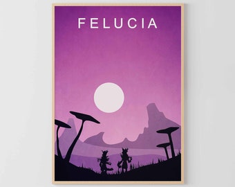 Minimalist poster felucia planet print Vintage movie prints star art travel poster Kids room decor Classic movies posters Childrens poster