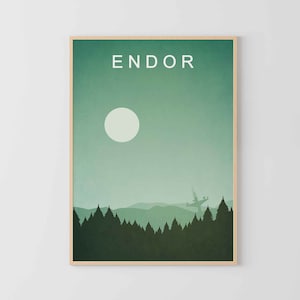Minimalist movie poster endor Vintage movie prints Star art Retro Travel Poster Art wall decor Classic movies posters