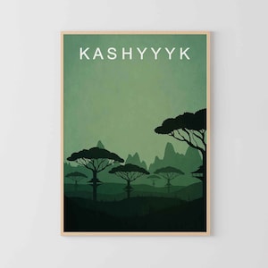 Minimalist poster kashyyyk print planet poster Vintage movie prints movie Clones Minimalist art star print travel poster Star print art