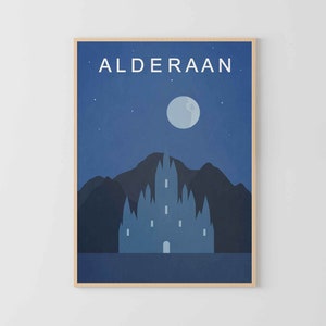 Minimalist poster alderaan print planet poster Vintage movie prints movie Clones Minimalist art star print travel poster kids room decor