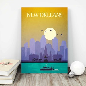 Nueva Orleans, Viajes antiguos, Póster de Nueva Orleans, Arte de viajes, Impresión de Nueva Orleans, Póster, Arte de Nueva Orleans, Impresión de viajes, Arte mural de viajes