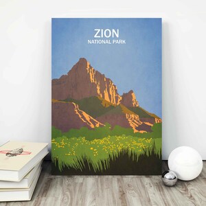 Zion National Park Minimalist Travel Poster National Park Poster Adventure Wall Art Home Decor ion National Park Utah Travel