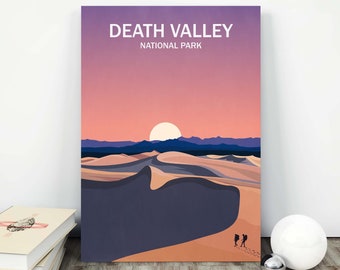 Death Valley Kunstdruck Poster Death Valley Nationalpark Kunstdruck US Nationalparks Reiseplakat Death Valley Minimalistisches Reiseplakat