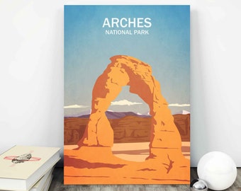 Arches National Park minimalist poster National Park Print Delicate Arch Moab Utah USA Art Print Travel Poster Vintage Style print