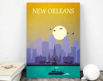 New Orleans poster, Travel Art, Wall Art Home Décor, US print