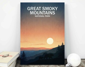 Great Smoky Mountains Poster Nationaal Park Print Vintage Reizen Poster Vintage Stijl Reizen Poster Nationaal Park Poster Home Decor
